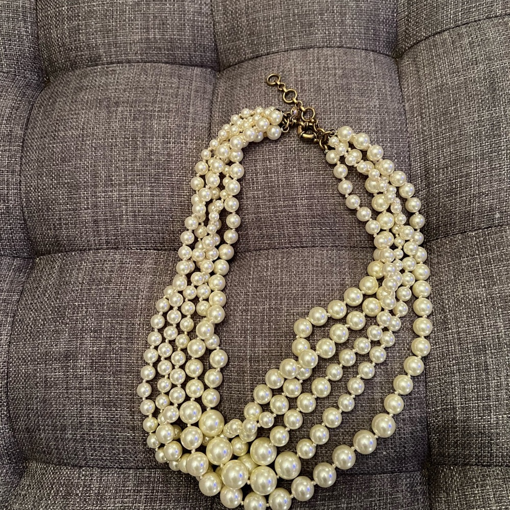 Multi strand pearl necklace
